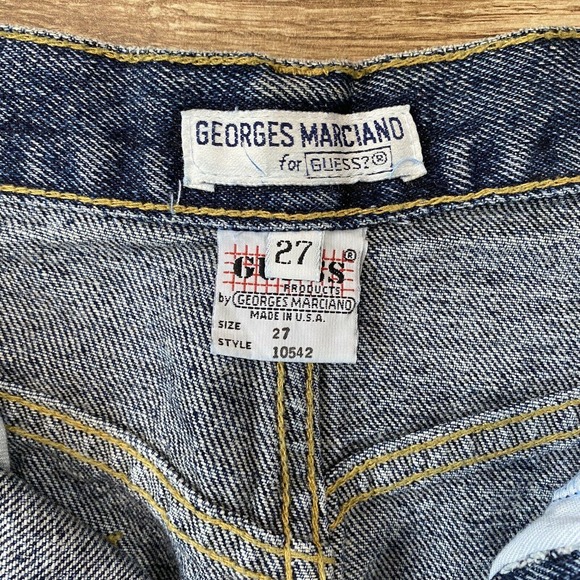 Vintage Guess Georges Marciano Denim Mini Skirt USA Made Women’s 27 Button Fly - Picture 3 of 6